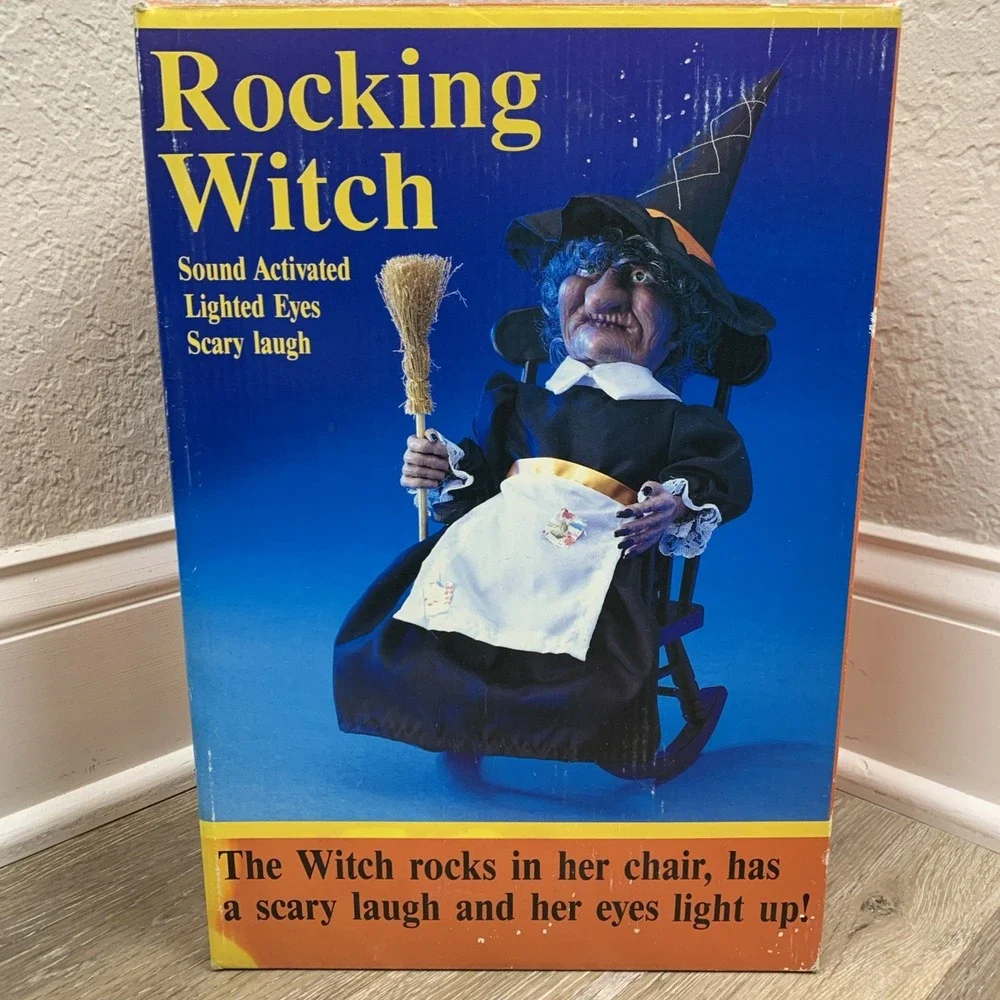Gemmy Halloween Rocking Witch Animated Cackling Glow Eyes 1991 VTG WORKING